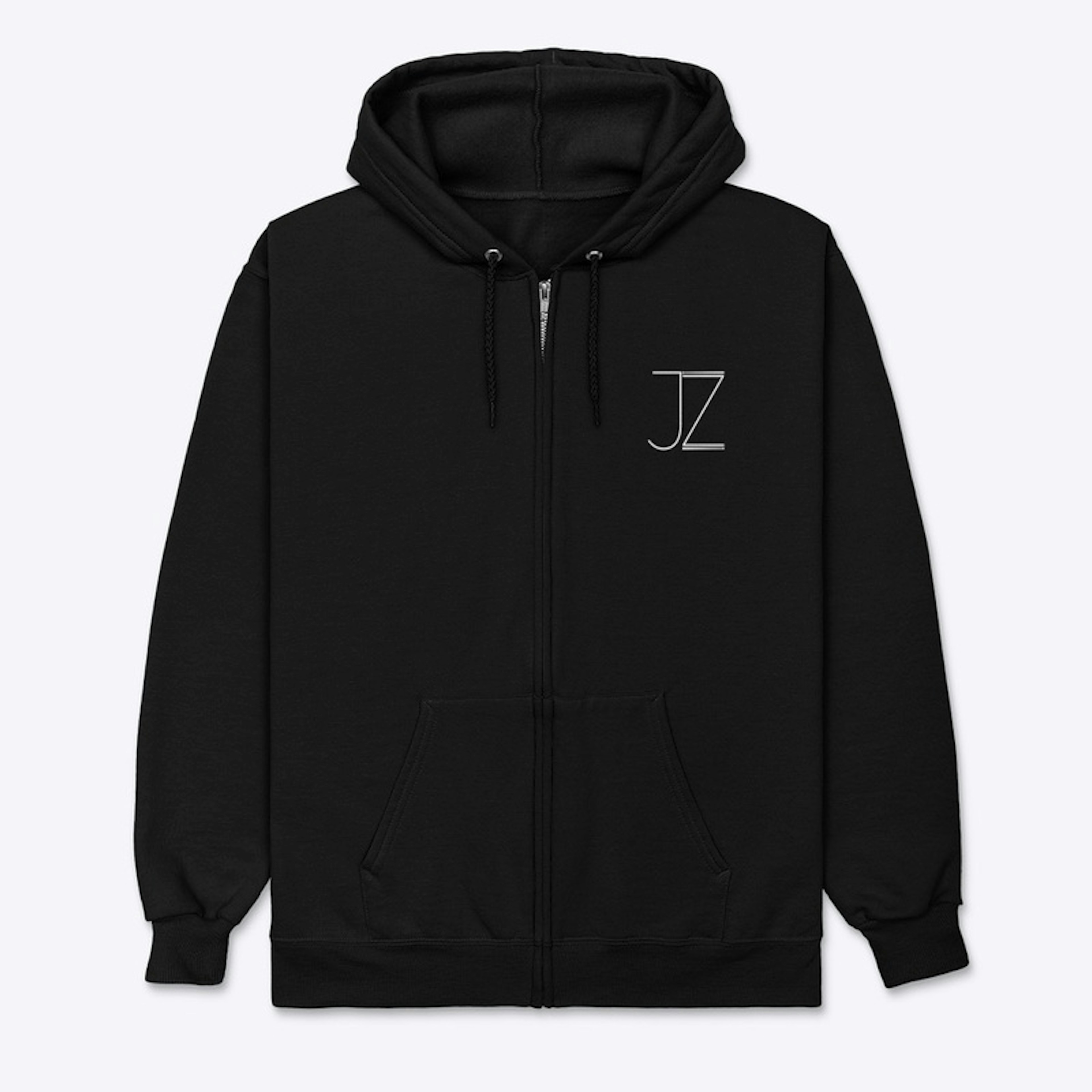 JZ Logo Zip Up Hoodie Black