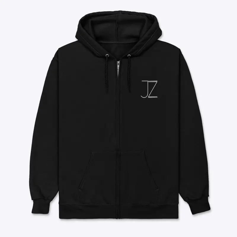 JZ Logo Zip Up Hoodie Black